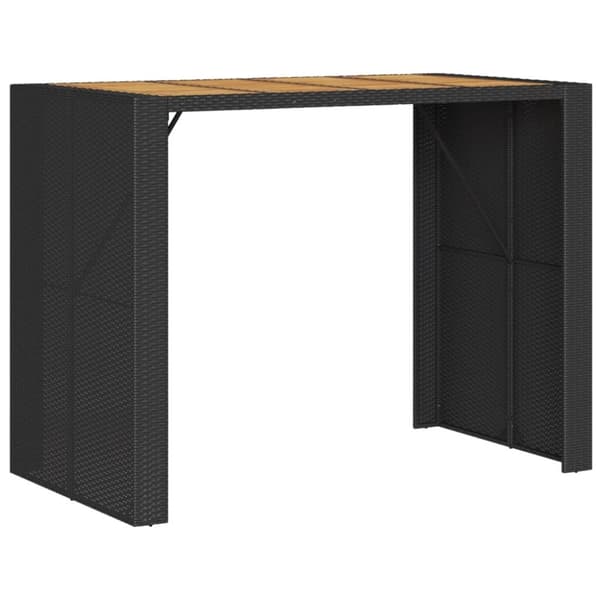 vidaXL havebord med akacietop 145x80x110 cm polyrattan sort
