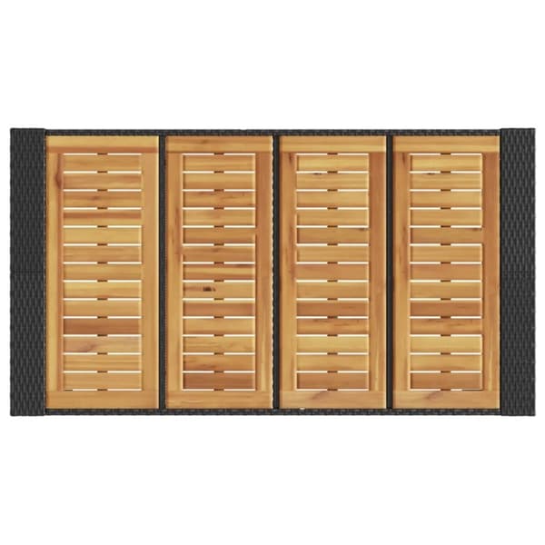 vidaXL havebord med akacietop 145x80x110 cm polyrattan sort