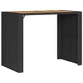 Miniatyrbillede 1 af 11: vidaXL havebord med akacietop 145x80x110 cm polyrattan sort