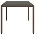 Miniatyrbillede 4 af 11: vidaXL havebord med glastop 190x90x75 cm polyrattan brun