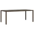 Miniatyrbillede 5 af 11: vidaXL havebord med glastop 190x90x75 cm polyrattan brun