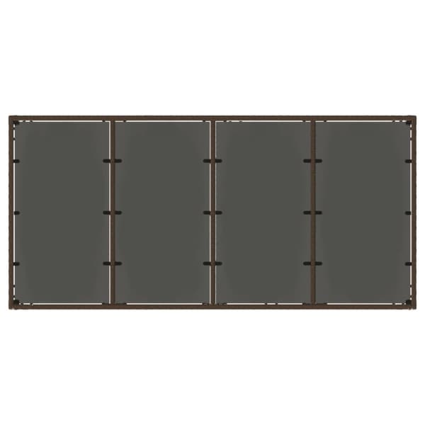 vidaXL havebord med glastop 190x90x75 cm polyrattan brun