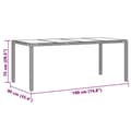 Miniatyrbillede 10 af 11: vidaXL havebord med glastop 190x90x75 cm polyrattan brun
