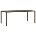 Miniatyrbillede 1 af 11: vidaXL havebord med glastop 190x90x75 cm polyrattan brun