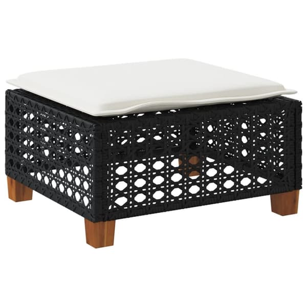 vidaXL Hagekrakk med pute svart 63,5x56x32 cm polyrotting