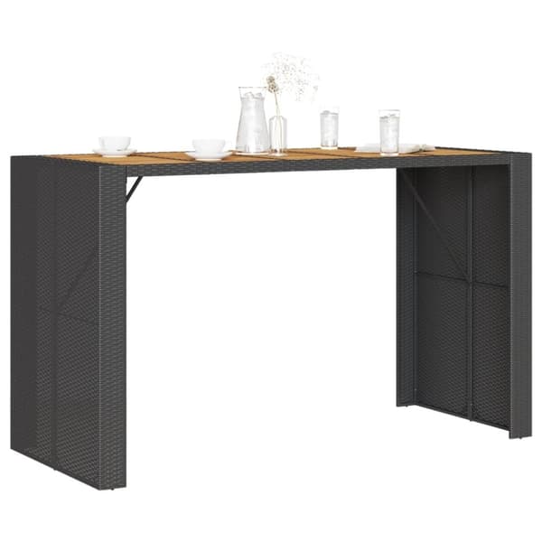 vidaXL Barbord med topp i akasie svart 185x80x110 cm polyrotting