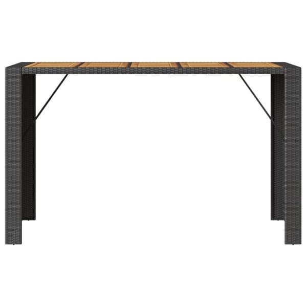 vidaXL Barbord med topp i akasie svart 185x80x110 cm polyrotting