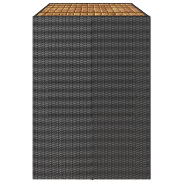 vidaXL Barbord med topp i akasie svart 185x80x110 cm polyrotting