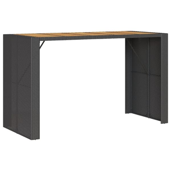 vidaXL Barbord med topp i akasie svart 185x80x110 cm polyrotting