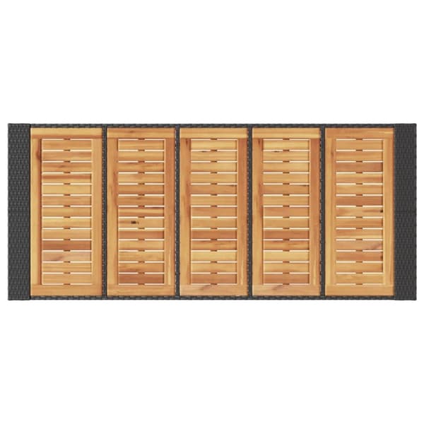 vidaXL Barbord med topp i akasie svart 185x80x110 cm polyrotting