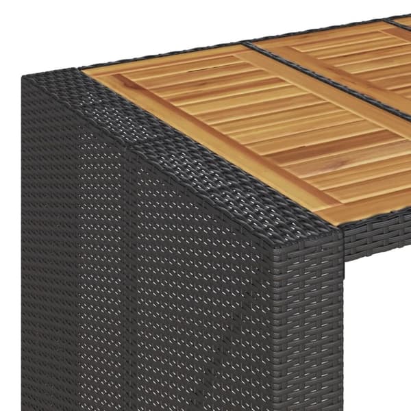 vidaXL Barbord med topp i akasie svart 185x80x110 cm polyrotting