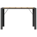 Miniatyrbillede 4 af 11: vidaXL havebord med akacietop 185x80x110 cm polyrattan sort