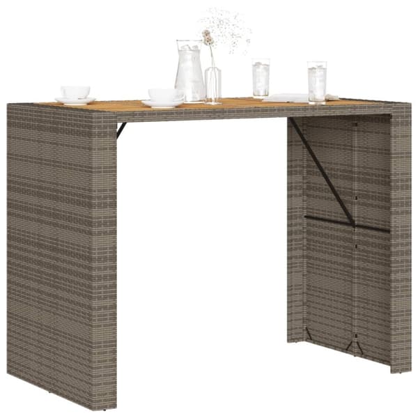 vidaXL havebord med top i akacietræ 145x80x110 cm polyrattan grå