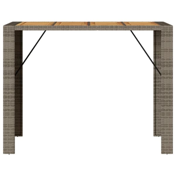 vidaXL havebord med top i akacietræ 145x80x110 cm polyrattan grå