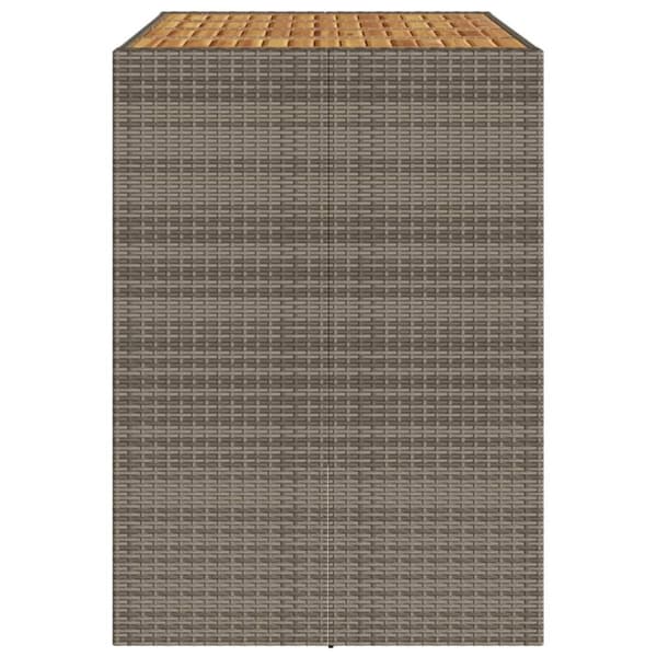 vidaXL havebord med top i akacietræ 145x80x110 cm polyrattan grå