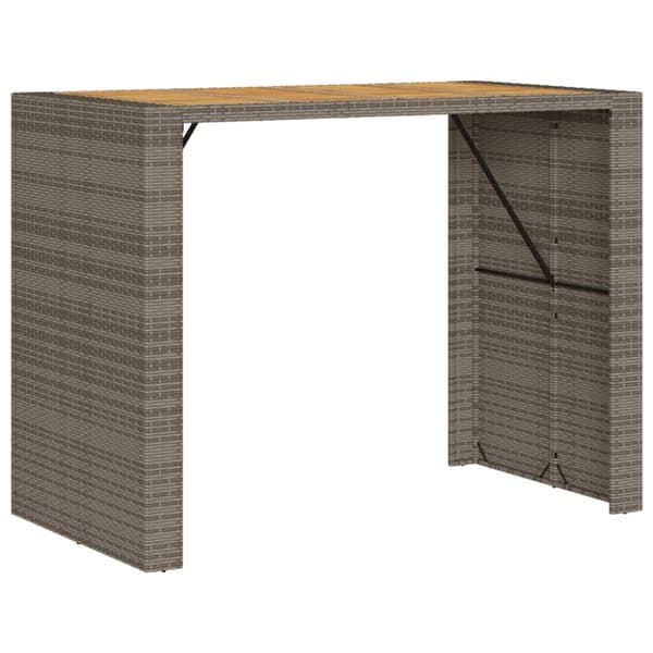 vidaXL havebord med top i akacietræ 145x80x110 cm polyrattan grå