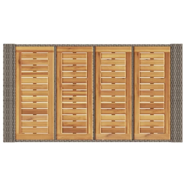vidaXL havebord med top i akacietræ 145x80x110 cm polyrattan grå