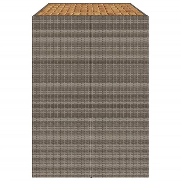 vidaXL Puutarhabaaripöytä akasiapuu harmaa 185x80x110 cm Polyrottinki