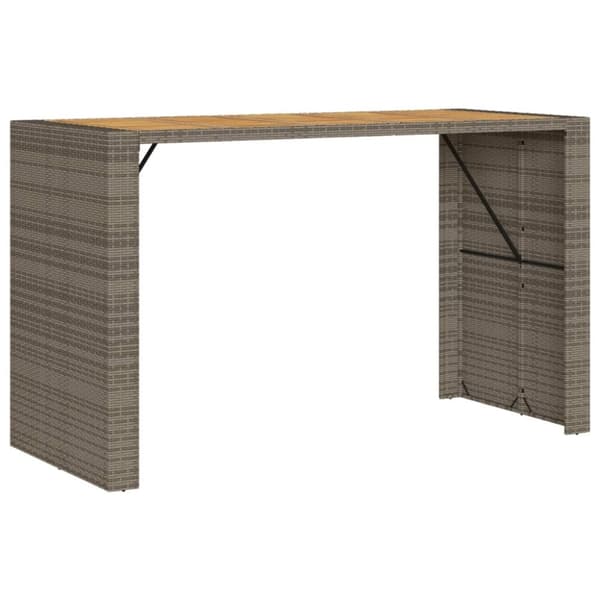 vidaXL Puutarhabaaripöytä akasiapuu harmaa 185x80x110 cm Polyrottinki