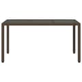 Miniatyrbillede 3 af 11: vidaXL havebord med glastop 150x90x75 cm polyrattan brun