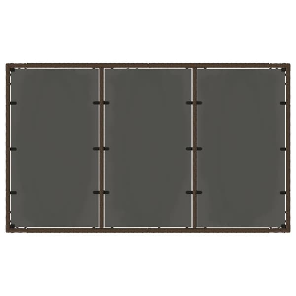 vidaXL havebord med glastop 150x90x75 cm polyrattan brun