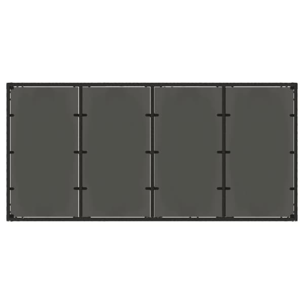 vidaXL Hagebord med glassplate svart 190x90x75 cm polyrotting
