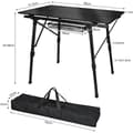 Miniatyrbild 2 av 4: YUENFONG Hopfällbart campingbord med aluminiumstomme, Fällbart campingbord, höjdjusterbart, upp till 30 kg, 90 x 52 cm (svart)