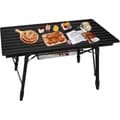 Miniatyrbild 1 av 4: YUENFONG Hopfällbart campingbord med aluminiumstomme, Fällbart campingbord, höjdjusterbart, upp till 30 kg, 90 x 52 cm (svart)