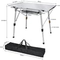 Miniatyrbild 2 av 4: YUENFONG Hopfällbart campingbord med aluminiumstomme, Fällbart campingbord, höjdjusterbart, upp till 30 kg, 90 x 52 cm (silver)