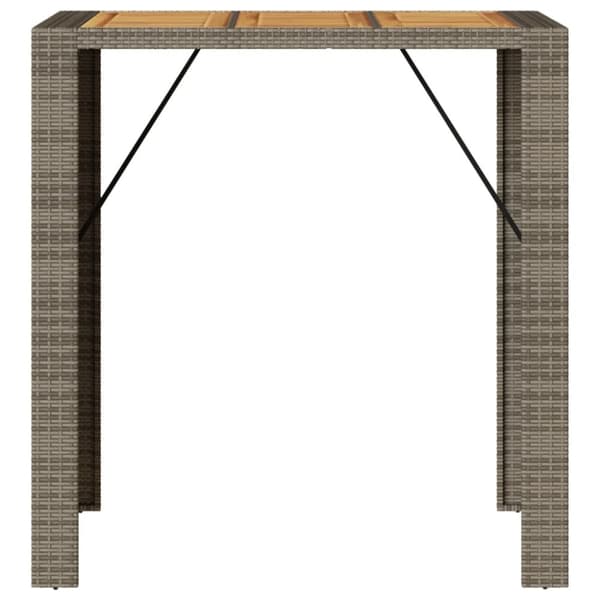 vidaXL Barbord med topp i akasie grå 105x80x110 cm polyrotting