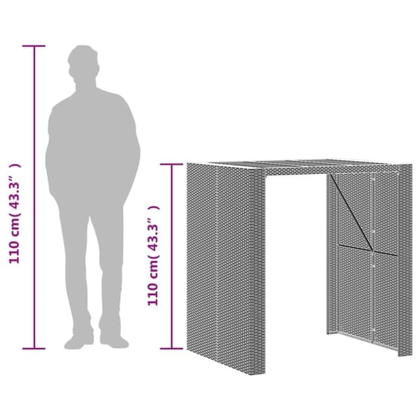 vidaXL havebord med akacietop 105x80x110 cm polyrattan grå