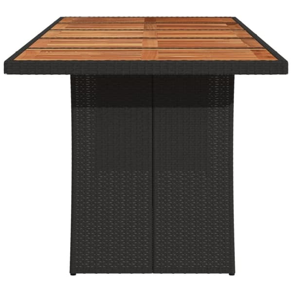 vidaXL havebord med akacietop 240x90x75 cm polyrattan sort