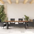 Miniatyrbillede 2 af 11: vidaXL havebord med akacietop 240x90x75 cm polyrattan sort