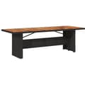 Miniatyrbillede 1 af 11: vidaXL havebord med akacietop 240x90x75 cm polyrattan sort