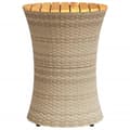 Miniatyrbillede 4 af 10: vidaXL sidebord trommeformet polyrattan og massivt træ beige