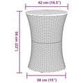 Miniatyrbillede 8 af 10: vidaXL sidebord trommeformet polyrattan og massivt træ beige