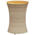 Miniatyrbillede 1 af 10: vidaXL sidebord trommeformet polyrattan og massivt træ beige