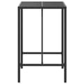Miniatyrbillede 3 af 6: vidaXL barbord med glasplade 70x70x110 cm polyrattan sort