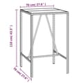Miniatyrbillede 5 af 6: vidaXL barbord med glasplade 70x70x110 cm polyrattan sort
