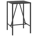 Miniatyrbillede 1 af 6: vidaXL barbord med glasplade 70x70x110 cm polyrattan sort