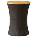 Miniatyrbilde 3 av 10: vidaXL Sidebord for hage trommeformet svart polyrotting og heltre