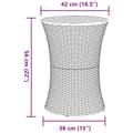 Miniatyrbilde 8 av 10: vidaXL Sidebord for hage trommeformet svart polyrotting og heltre