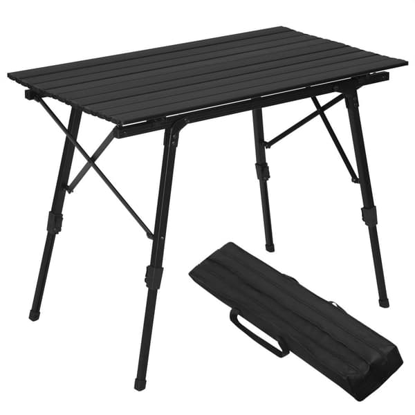 Rootz Ultimate Campingbord - Utomhusbord - Bärbart skrivbord - Väderbeständig, justerbar höjd, lätt - 52,2 cm x (45 cm - 72 cm) x 90 cm
