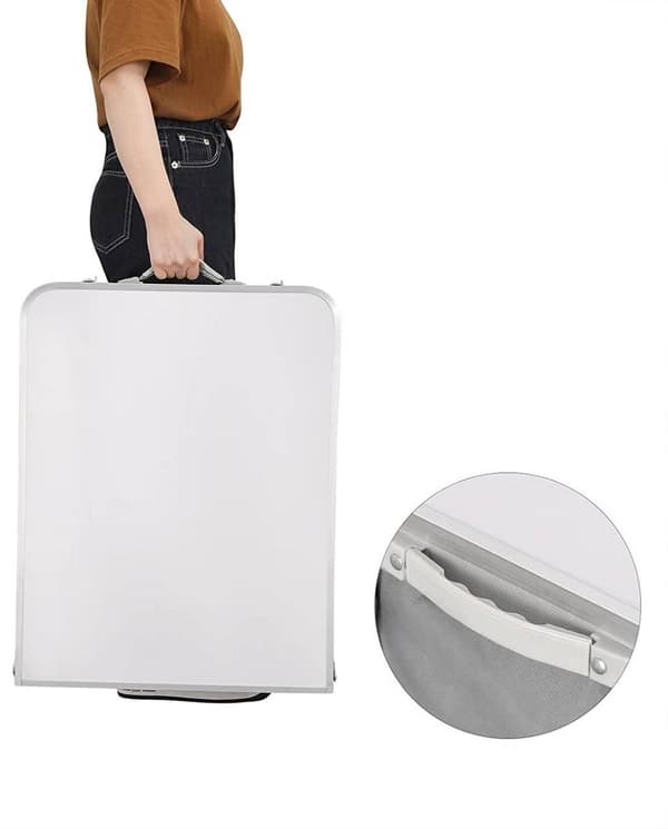 Rootz justerbart campingbord - bærbart klapbord - udendørs spisebord - højdejusterbart, integreret opbevaring, nem vedligeholdelse - 47 cm x (62 cm -