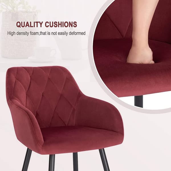 Rootz 4 ruokapöydän tuolin setti - Nojatuolit samettipäällyksellä - Ergonominen ja ylellinen - Mukava, kestävä, monipuolinen - Metallirunko - Istuin 4