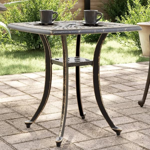 vidaXL havebord 53x53x53 cm støbt aluminium bronzefarvet