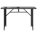 Miniatyrbilde 4 av 10: vidaXL Hagebord med glassplate svart 110x68x70 cm polyrotting