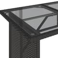 Miniatyrbilde 8 av 10: vidaXL Hagebord med glassplate svart 110x68x70 cm polyrotting