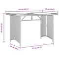 Miniatyrbilde 9 av 10: vidaXL Hagebord med glassplate svart 110x68x70 cm polyrotting