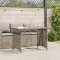 Miniatyrbillede 3 af 10: vidaXL havebord med glastop 110x68x70 cm polyrattan grå